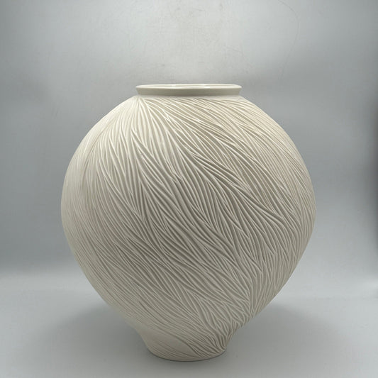 Carved Porcelain Vessel - Jasmine Samuels Ceramics