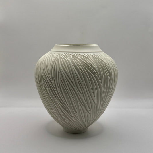Carved Porcelain Vessel - Jasmine Samuels Ceramics