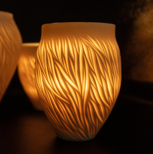 White Porcelain Vase X - Jasmine Samuels Ceramics