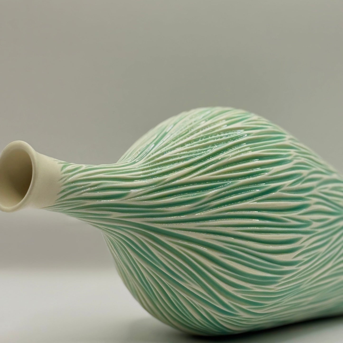 Carved Porcelain Bottle - Jasmine Samuels Ceramics