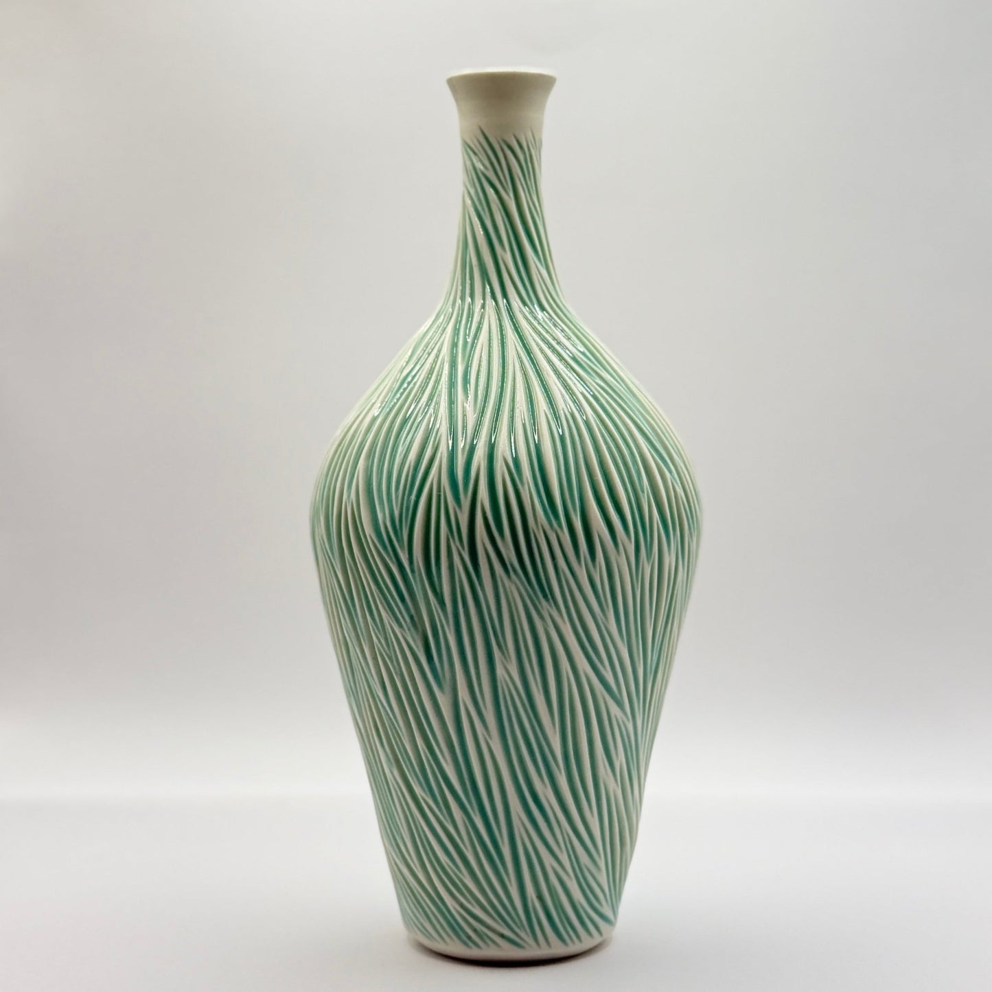 Carved Porcelain Bottle - Jasmine Samuels Ceramics