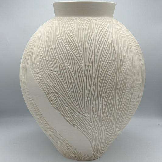 Carved Porcelain Vase - Jasmine Samuels Ceramics