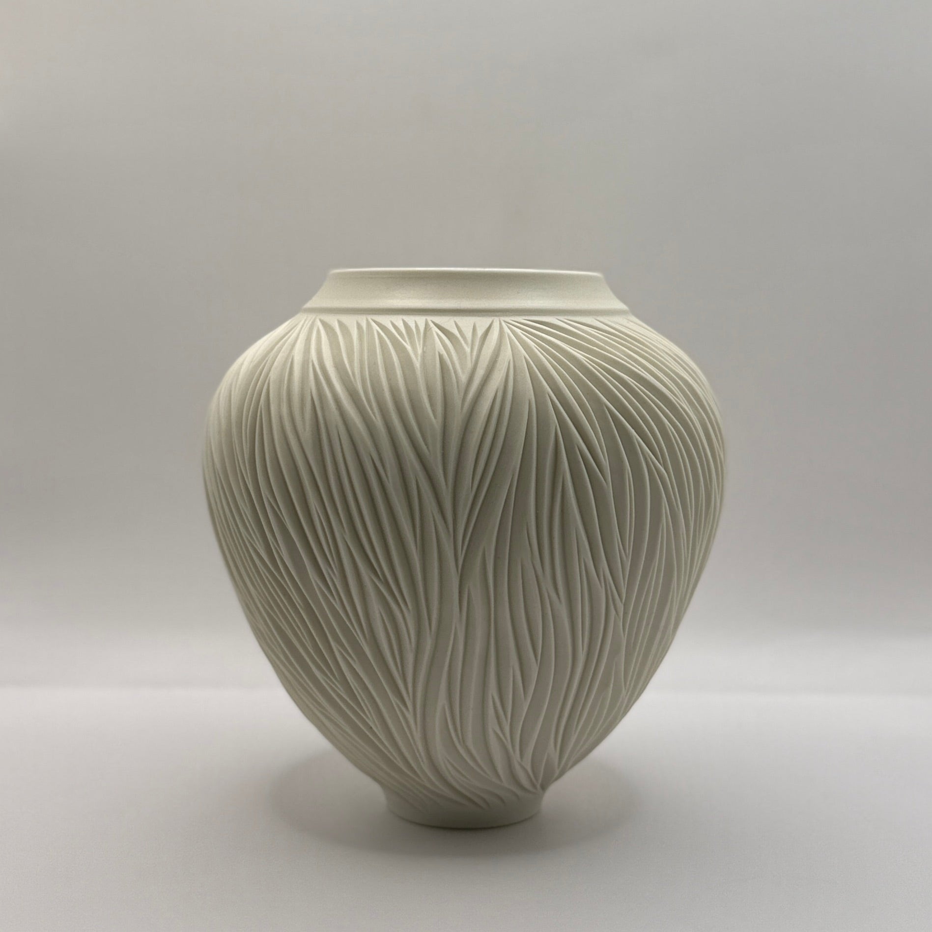 Carved Porcelain Vessel - Jasmine Samuels Ceramics