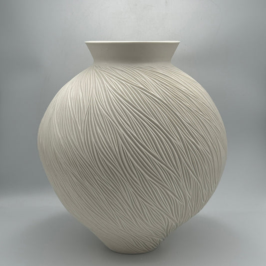 Carved Porcelain Vessel - Jasmine Samuels Ceramics