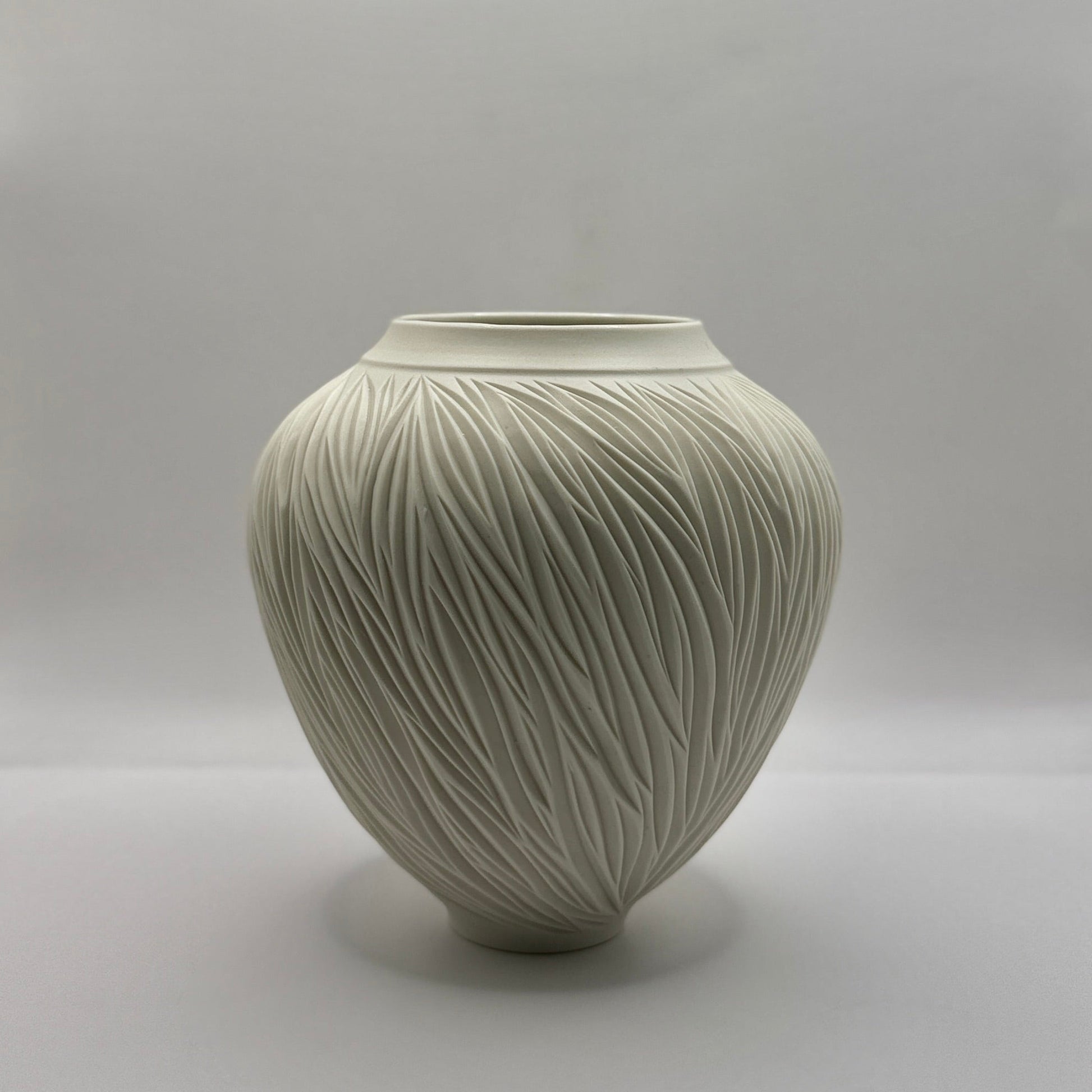 Carved Porcelain Vessel - Jasmine Samuels Ceramics