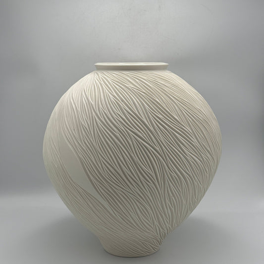 Carved Porcelain Vessel - Jasmine Samuels Ceramics