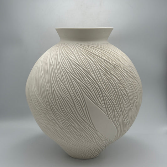 Carved Porcelain Vessel - Jasmine Samuels Ceramics